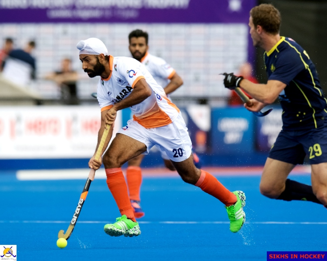 Talwinder Singh in action against Australia
